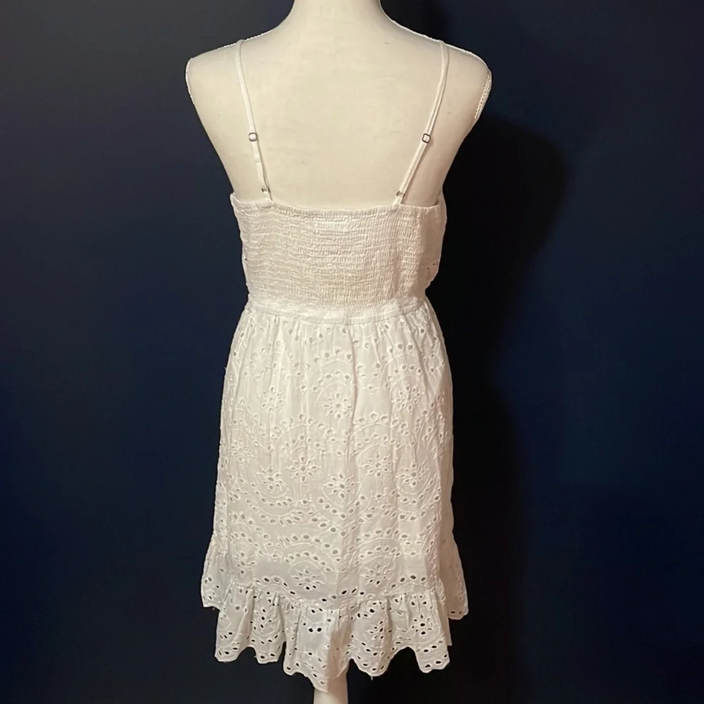 Japna Eyeless Dress White Spaghetti Straps - Picture 3 of 8